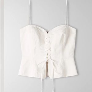 Aritzia Loiret White Denim Corset